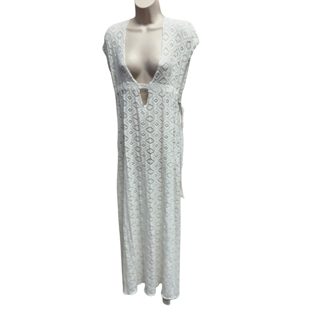 Becca Rebecca Virtue women’s swim cover up dress white lace size XS-S beach - Picture 1 of 7